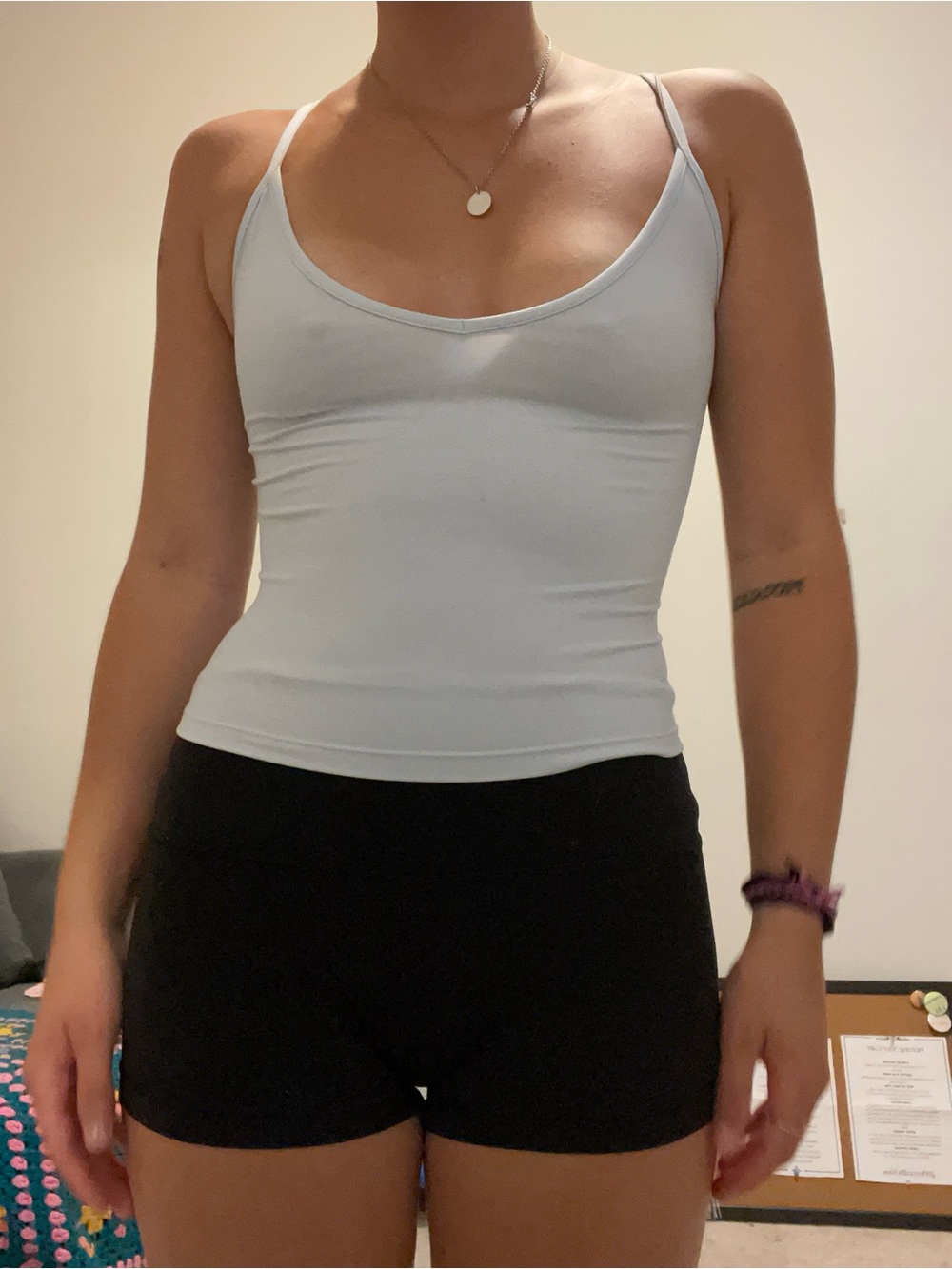 Women’s Garage Light Blue Slim Fit Cami Tank Top